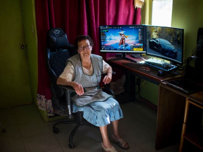 81-year-old María Elena Arévalo poses for a picture during an interview with AFP at her home in Llay-Llay, Valparaiso Region, Chile, on December 19, 2023.