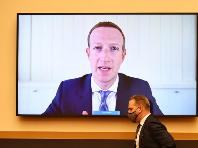 Facebook CEO Mark Zuckerberg speaks via video conference during the House Judiciary Subcommittee on Antitrust, Commercial and Administrative Law hearing on Online Platforms and Market Power in the Rayburn House office Building, July 29, 2020 on Capitol Hill in Washington, DC. Facebook CEO Mark Zuckerberg speaks via video conference during the House Judiciary Subcommittee on Antitrust, Commercial and Administrative Law hearing on Online Platforms and Market Power in the Rayburn House office Building, July 29, 2020 on Capitol Hill in Washington, DC.