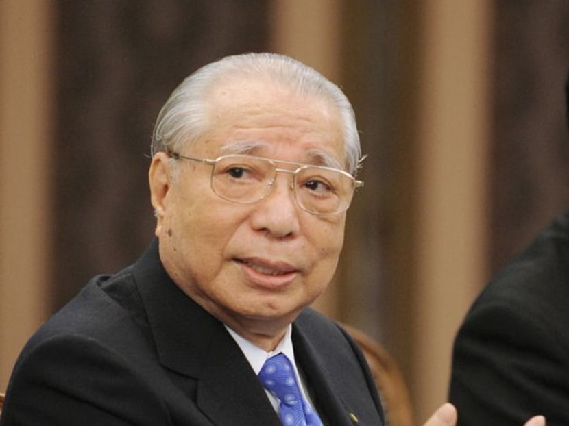 Soka Gakkai Honorary President Daisaku Ikeda speaks at a hotel in Tokyo, Japan, May 2008, in this photo taken by Kyodo. Mandatory credit Kyodo/via REUTERS/File Photo