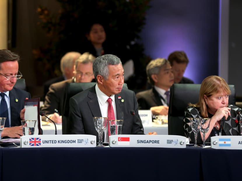 Prime Minister Lee Hsien Loong at a working lunch during the Nuclear Security Summit (NSS) in Washington on April 1, 2016. Photo: Ministry of Communications and Information