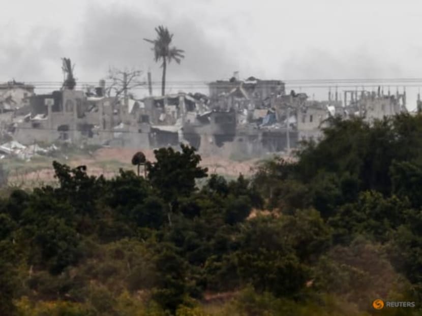 Smoke rises in the Gaza Strip following an Israeli airstrike, amid the ongoing conflict between Israel and the Palestinian Islamist group Hamas, as seen from Israel's border with Gaza in southern Israel, on March 6, 2024.