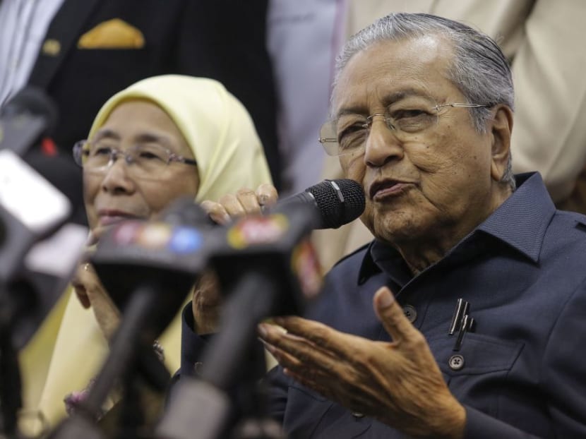 Malaysian Prime Minister Tun Dr Mahathir Mohamad announced on Thursday (May 17) that he will be concurrently Education Minister, in a sign that he intends to be a hands-on leader. His deputy, Dr Wan Azizah Wan Ismail (L) will helm the Women Affairs and Welfare portfolio.