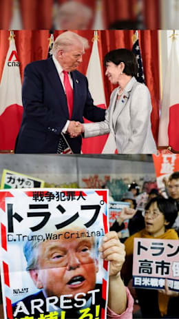 Protesters rally in Japan against Trump’s visit, Takaichi meeting Protesters rally in Japan against Trump’s visit, Takaichi meeting