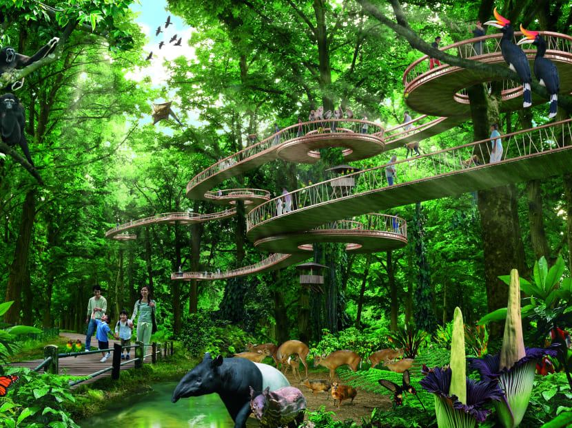 An artist impression of Temasek Holding’s proposed concept for developments in Mandai. Graphic: Temasek Holdings