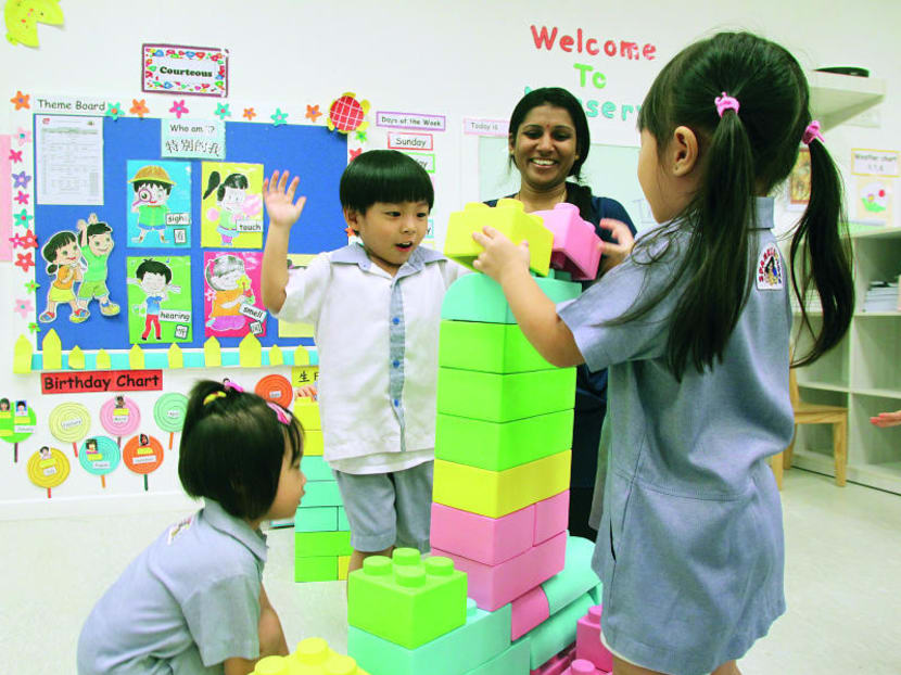 Pre-school children at PCF Sparkletots Punggol West. TODAY file photo