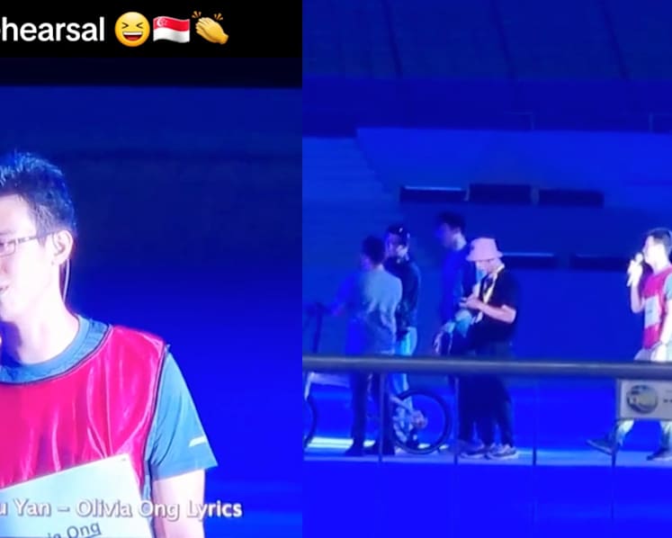 Vid of young man standing in for Olivia Ong and lip-synching to ‘Ru Yan’ during NDP rehearsals goes viral