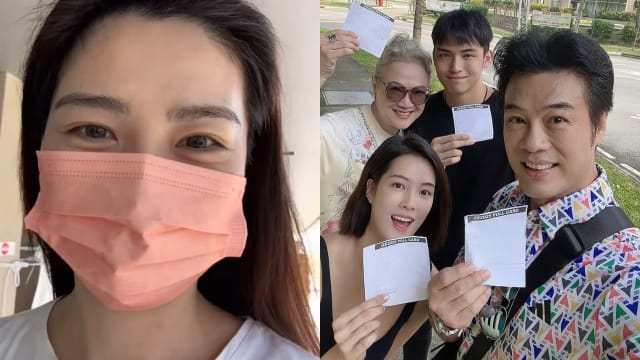 本地艺人履行公民责任，马艺瑄成为首投族，郑各评全家出动投票！