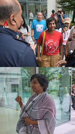 Activist facing public assembly charges told to cover T-shirt before entering court