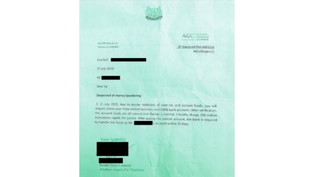 海外民众被要求支付疑洗钱案费用 总检察署：并没有发出