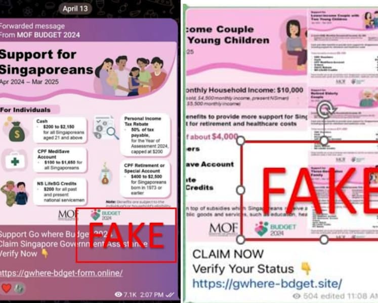 Police warn of phishing scam involving fake Budget 2024 infographics on Telegram