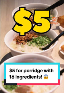 This new hawker stall lets you choose your own ingredients, starting from $5 for 100g! And that gets you around 16 different types of ingredients, including oysters and scallops! 😱 #8dayseathawker #8dayseat #hawker #porridge #singapore 