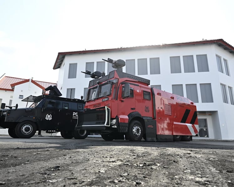 Singapore police unveil new tactical strike vehicles and water cannon fleet