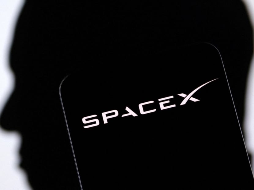 SpaceX logo and Elon Musk silhouette are seen in this illustration taken, December 19, 2022.