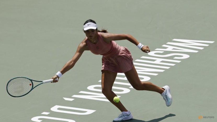 Raducanu beats Osaka in straight sets to reach Washington quarters
