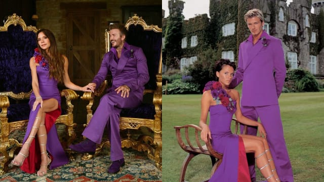 David Beckham夫妇重现25年前婚礼造型　Victoria身材不变太夸张！