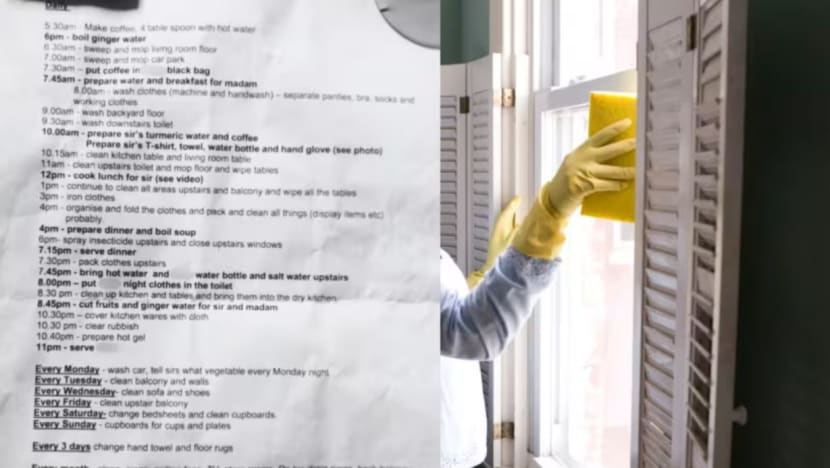 Amah di SG adu kerja dari 5.30 pagi hingga 11.00 malam tanpa rehat