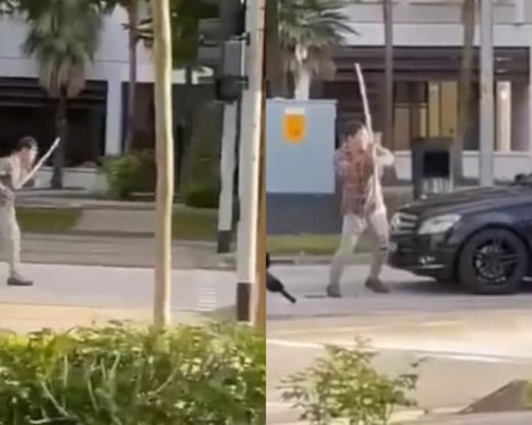 Video of man wielding sword in Sumang Lane was scene being filmed for Channel 8 drama