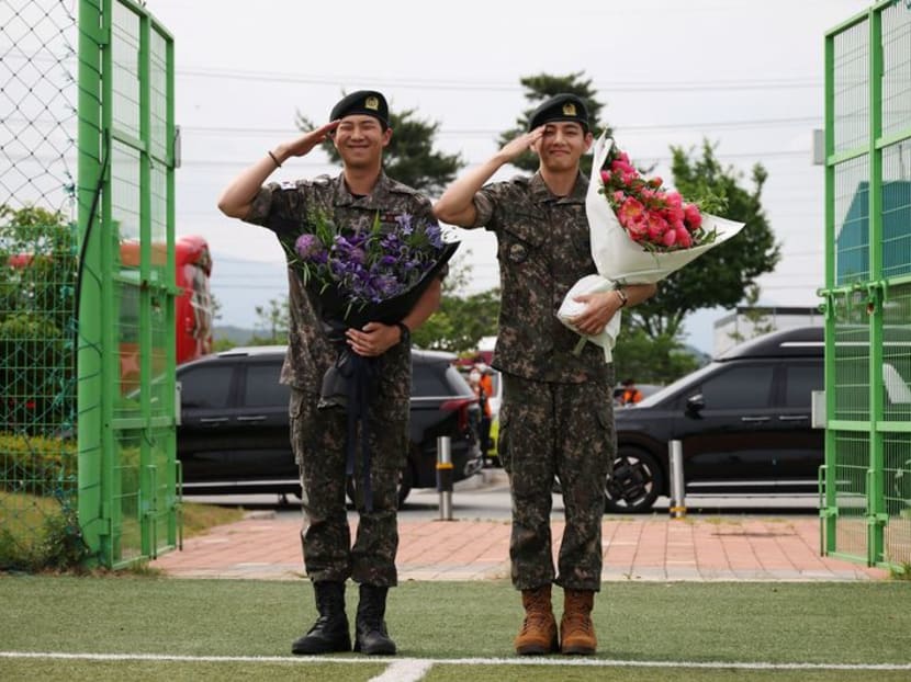 BTS members RM, V discharged from South Korea military, looking forward to reunion BTS members RM, V discharged from South Korea military, looking forward to reunion
