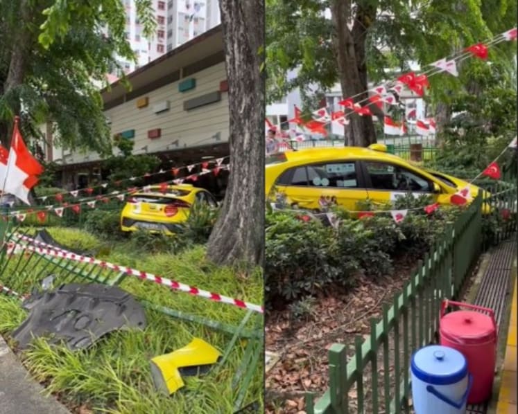 Driver, 62, taken to hospital after taxi crashes outside North Bridge Road Market & Food Centre