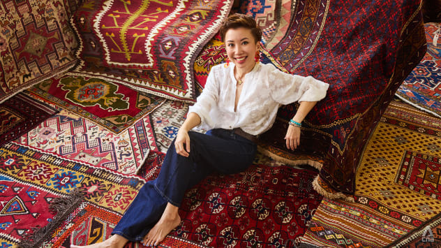 How this collector styles her 4-room HDB flat in Singapore with vintage tribal rugs