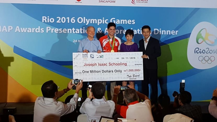 Joseph Schooling becomes first Singaporean athlete to receive S$1 million award