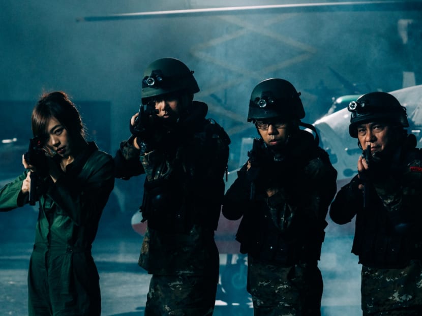 The cast of Zombiepura (L - R): Joey Pink, Benjamin Heng, Alaric Tay and Richard Low (Liu Qianyi). The seed for the zombie flick was first planted during director Jacen Tan's NS days in the early 2000s.