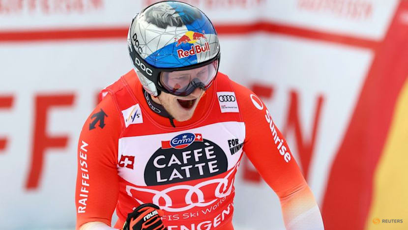 Alpine skiing-Odermatt wins Wengen downhill for fourth time in a row