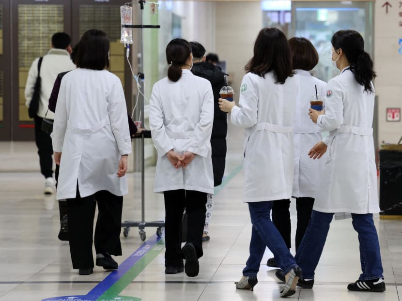 Medical staff are seen at a university hospital in Gwangju. 