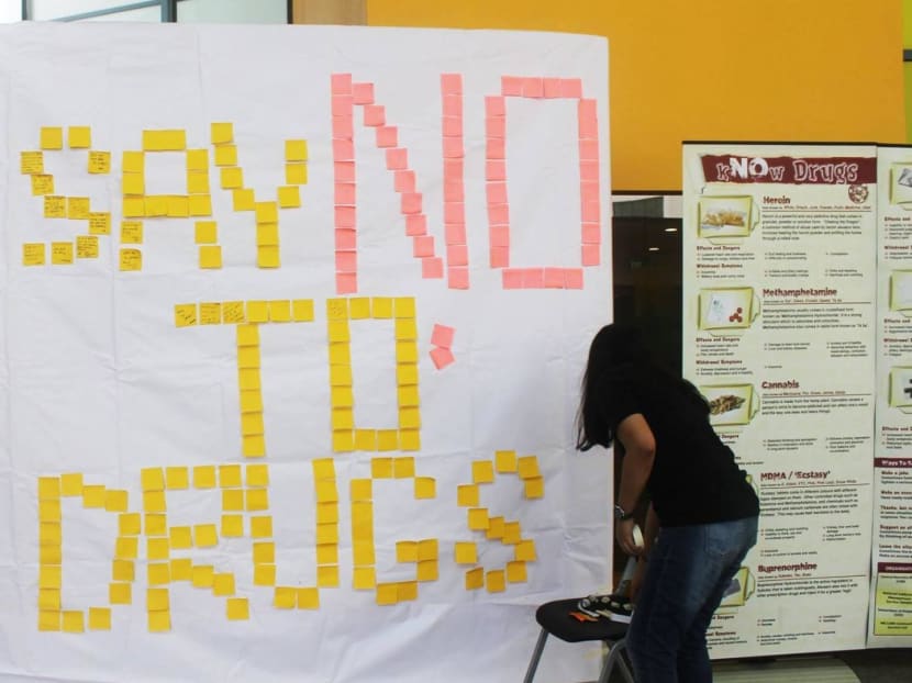 An anti-drug abuse banner put up at Temaesk Polytechnic during a past roadshow. An anti-drug abuse banner put up at Temaesk Polytechnic during a past roadshow.