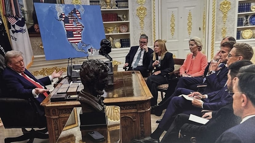 Trump, sharing leaked texts and AI mock-ups, vows 'no going back' on  Greenland - CNA