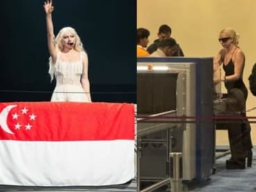 Lady Gaga spotted at Changi Airport clearing security check before flying to Dubai