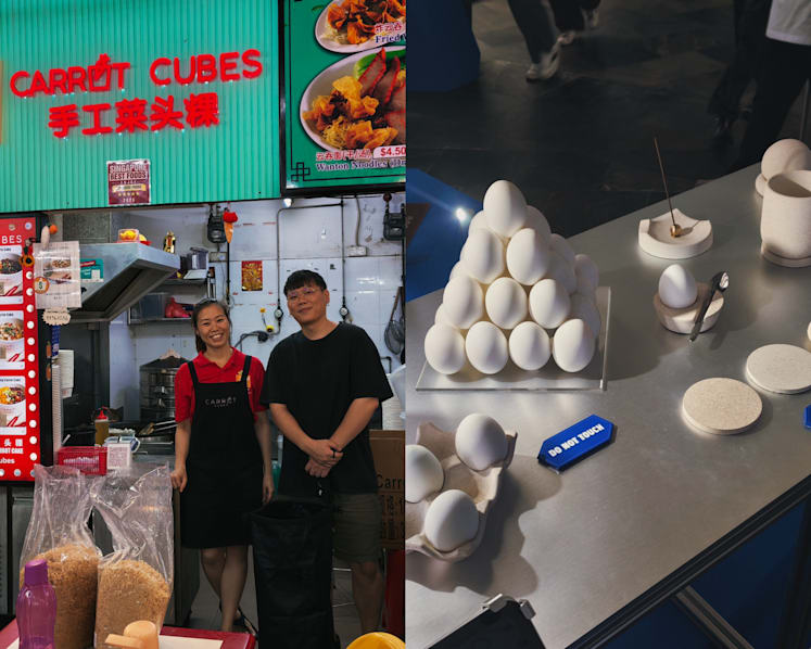 This Singapore designer turns discarded eggshells from a carrot cake hawker into homeware