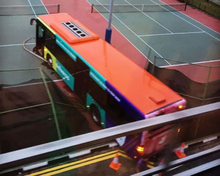 Bus crashes into Yio Chu Kang Tennis Centre
