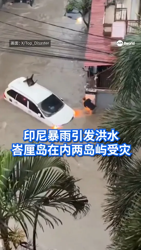 印尼暴雨引发洪水 峇厘岛在内两岛屿受灾