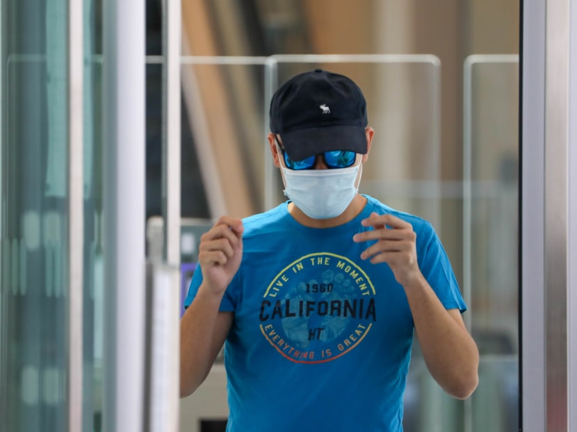 Lai Sze Yin leaving the State Courts on June 7, 2021. He was sentenced to one year and three months’ jail.