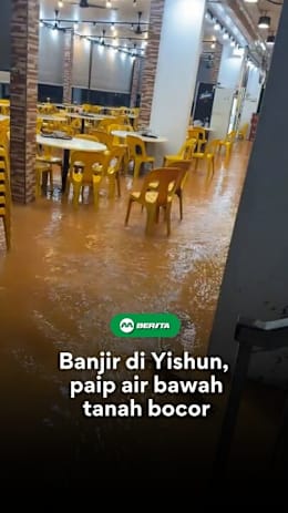 Kebocoran paip air di kawasan Chong Pang pada awal pagi 10