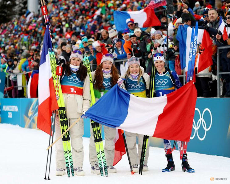 Biathlon-Michelon inspires French women to superb relay gold