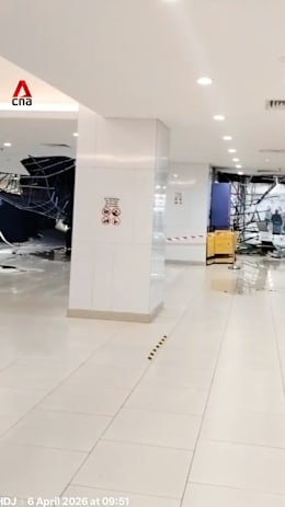 Lucky Plaza basement level ceiling collapses