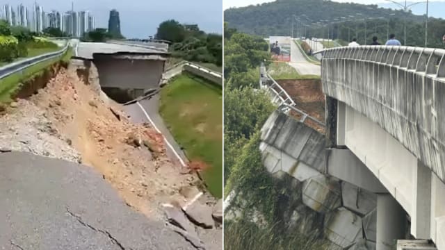 马国通往森林城市汽车高架桥 发生坍塌事故 
