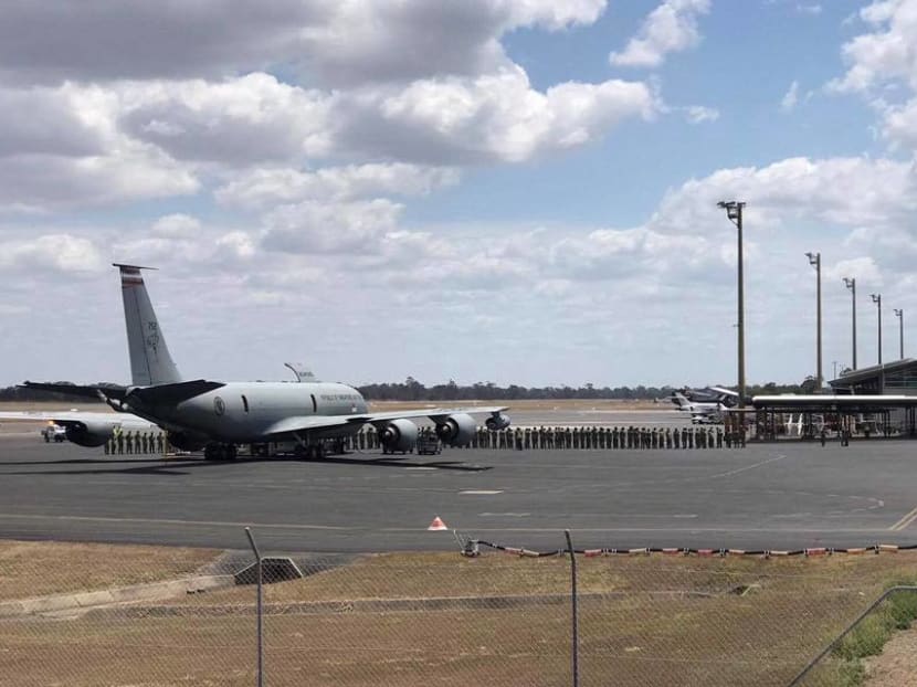 A photograph on a Facebook page, Central Queensland Plane Spotting Blog, showed members of 3SG Chan’s unit forming lines in front of a plane at Rockhampton Airport. Photo: Facebook via Central Queensland Plane Spotting Blog A photograph on a Facebook page, Central Queensland Plane Spotting Blog, showed members of 3SG Chan’s unit forming lines in front of a plane at Rockhampton Airport. Photo: Facebook via Central Queensland Plane Spotting Blog