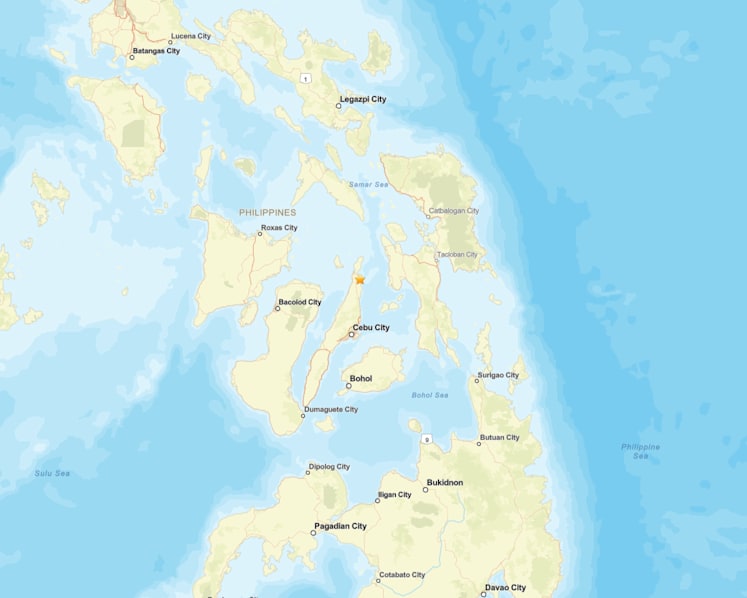 Magnitude 6.9 earthquake strikes Eastern Visayas region, Philippines; no tsunami warning