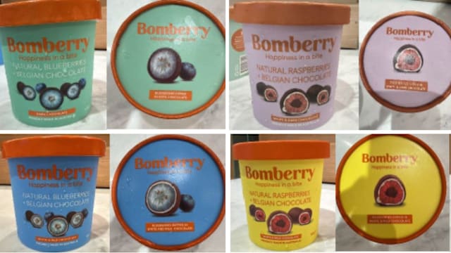 疑含金属异物 食品局召回四款Bomberry巧克力水果食品