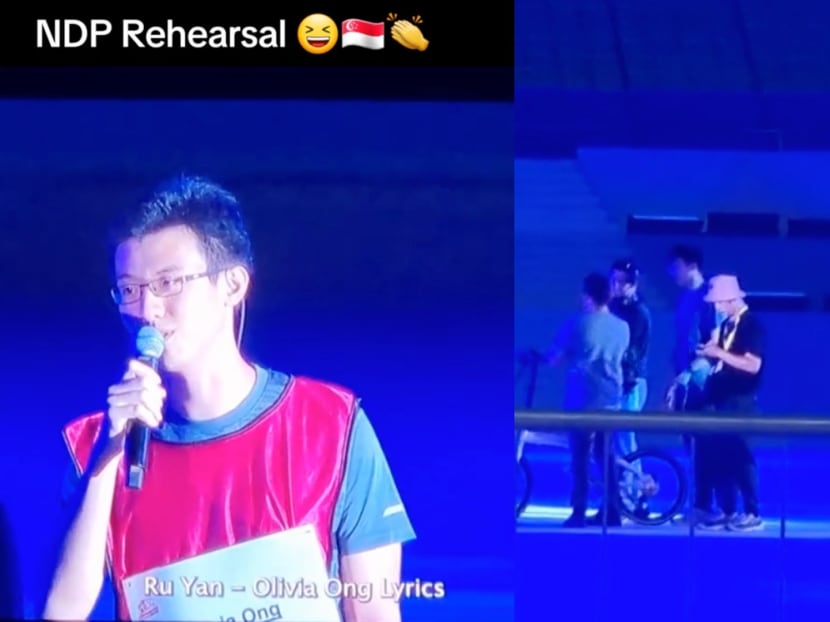 Vid of young man standing in for Olivia Ong and lip-synching to ‘Ru Yan’ during NDP rehearsals goes viral