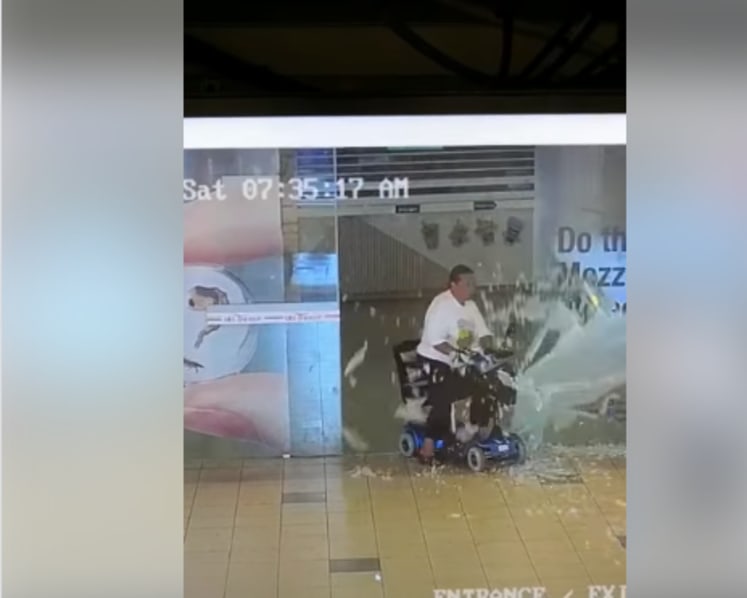 Woman on mobility scooter smashes into glass door at Toa Payoh Interchange
