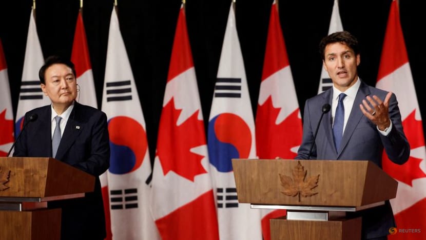 South Korea's Yoon, Trudeau warn over North Korea role in Ukraine war, Yoon's office says