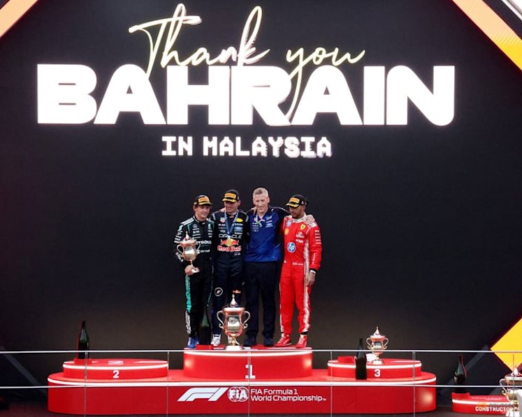 Verstappen wins chaotic rain-delayed Bahrain Grand Prix in Malaysia