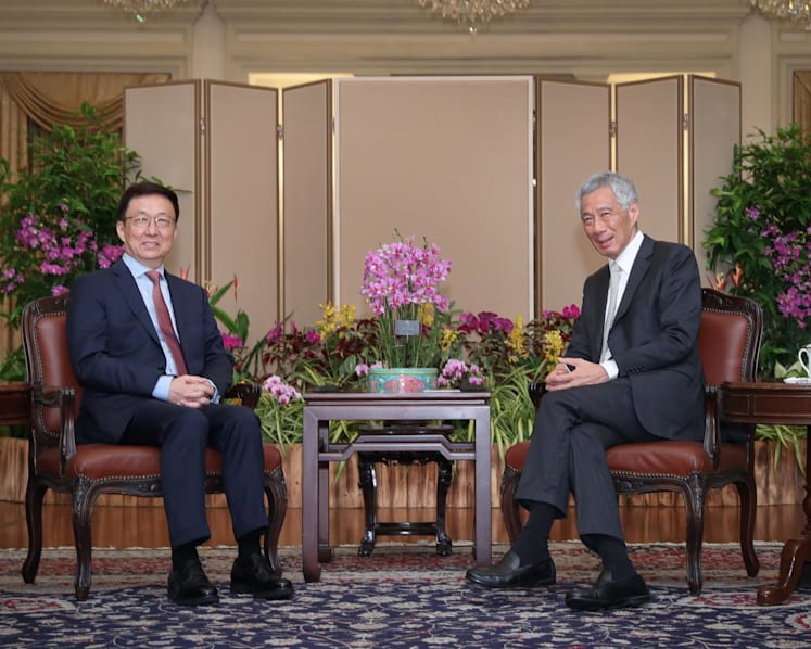 PM Lee, President Halimah meet China's Vice Premier Han Zheng 