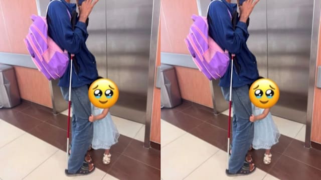 陪伴视障父亲看诊 马国女童贴心举动惹哭网民