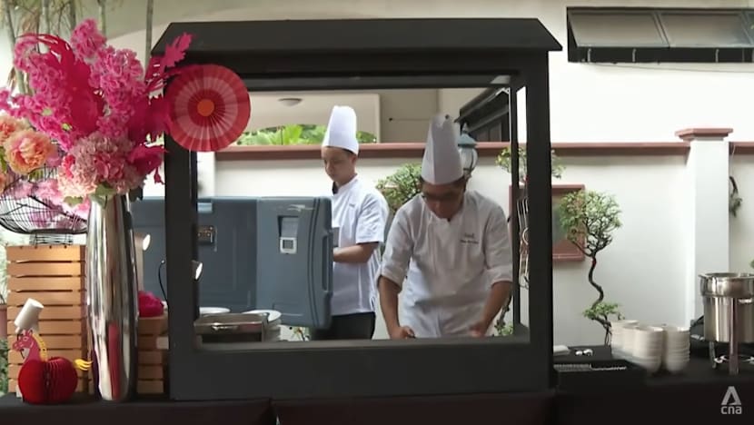 More in Singapore opting for live food stations on top of traditional buffets, despite higher costs