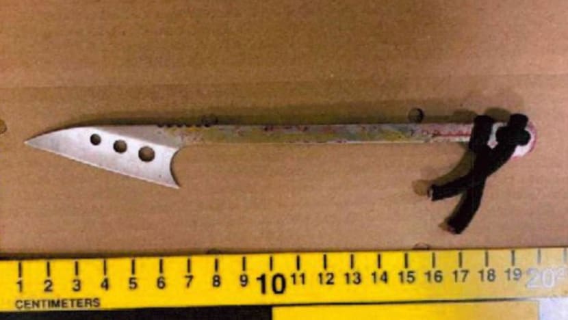 Man, 24, gets jail and caning for stabbing stranger with harpoon in drunken fight outside bar Man, 24, gets jail and caning for stabbing stranger with harpoon in drunken fight outside bar